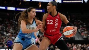 La estrella de Eses, Aaja Wilson, estableció el récord con el 13º juego de 30 puntos