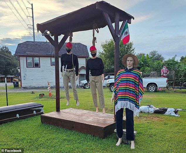 Colgué estatuas de agentes de hielo en mi patio para Halloween. Hubo una gran recesión a la derecha, pero no me importa … espera hasta que vea lo que más hice