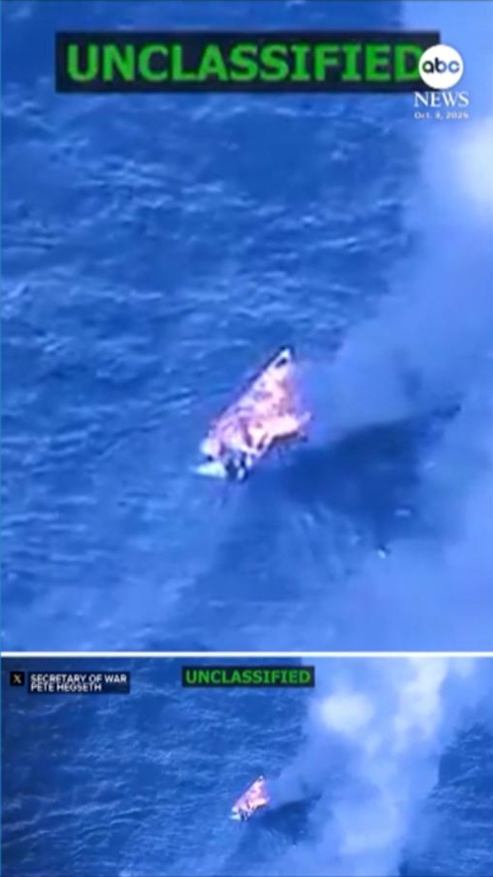 Reloj: Estados Unidos mató a 4 narcotroristas en una huelga frente a la costa de Venezuela, dice Hegseth