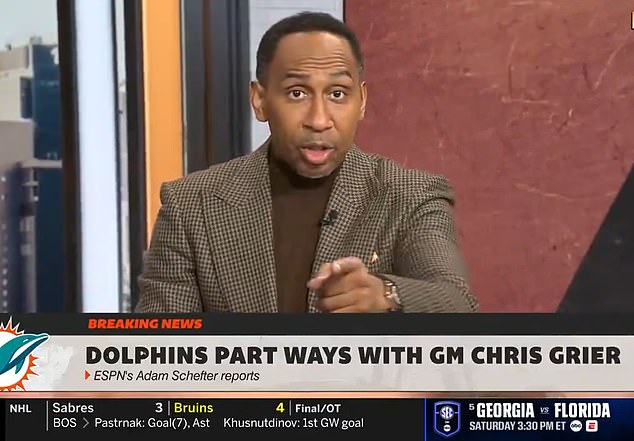 Stephen A. sobre la partida de Chris Grier a los Miami Dolphins. Smith creó un disturbio racial