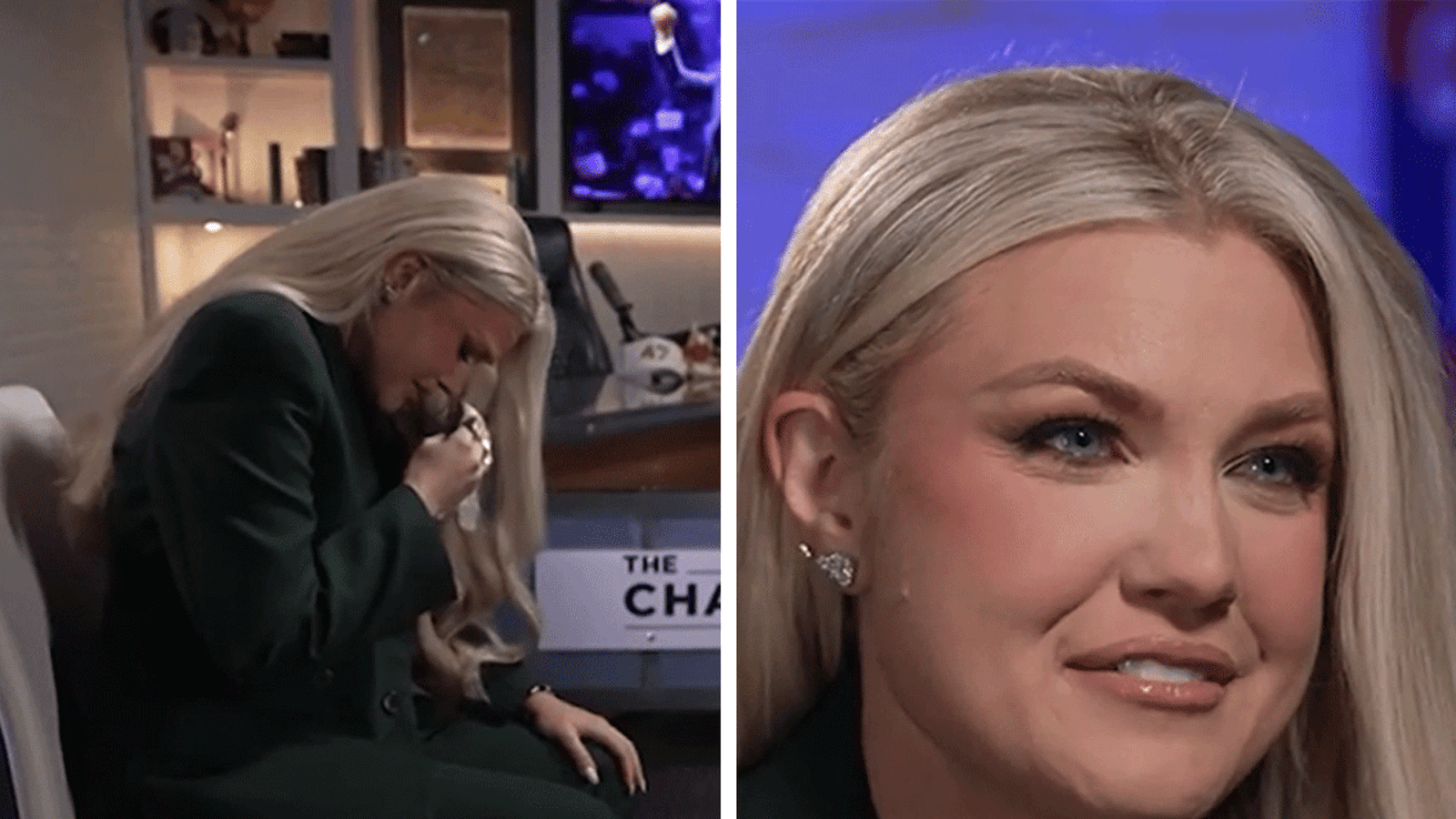 Erika Kirk rompe a llorar mientras ve un vídeo de Charlie en una nueva entrevista