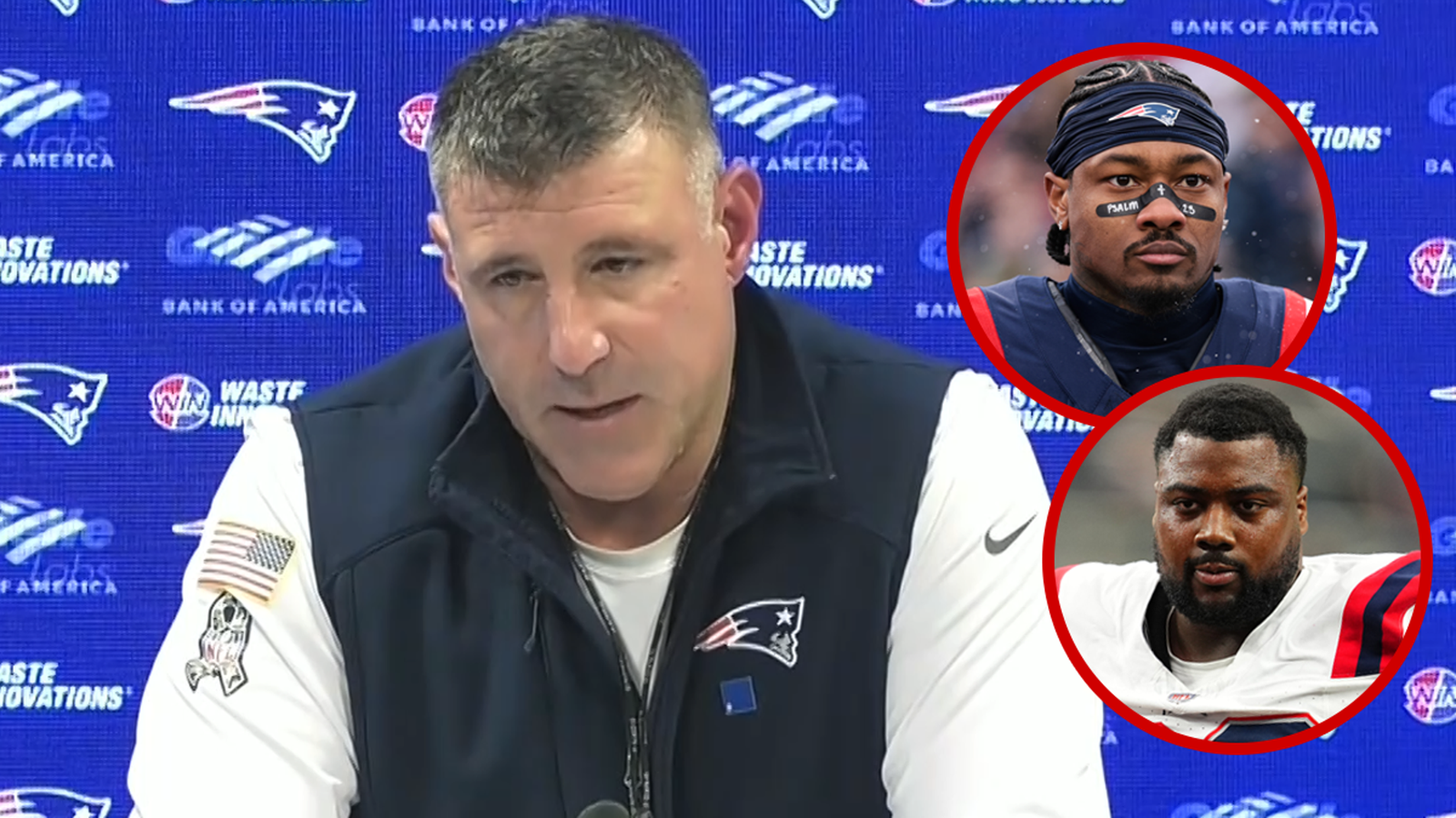 El entrenador de los Patriots, Mike Vrabel, habla sobre los cargos de Stefon Diggs y Christian Barmory