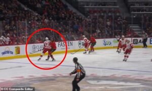 La estrella del hockey estadounidense quedó ensangrentada por su rival en un brutal incidente horas después de criticar a la Casa Blanca y a Trump por un video de inteligencia artificial.