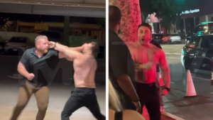 La estrella sin camisa de ‘Sandlot’, Marty York, en una pelea a puñetazos fuera del LA Club, en video