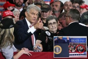 El Dr. Oz ayudará a una anciana que se desplomó durante el discurso de Trump en un evento en Kentucky