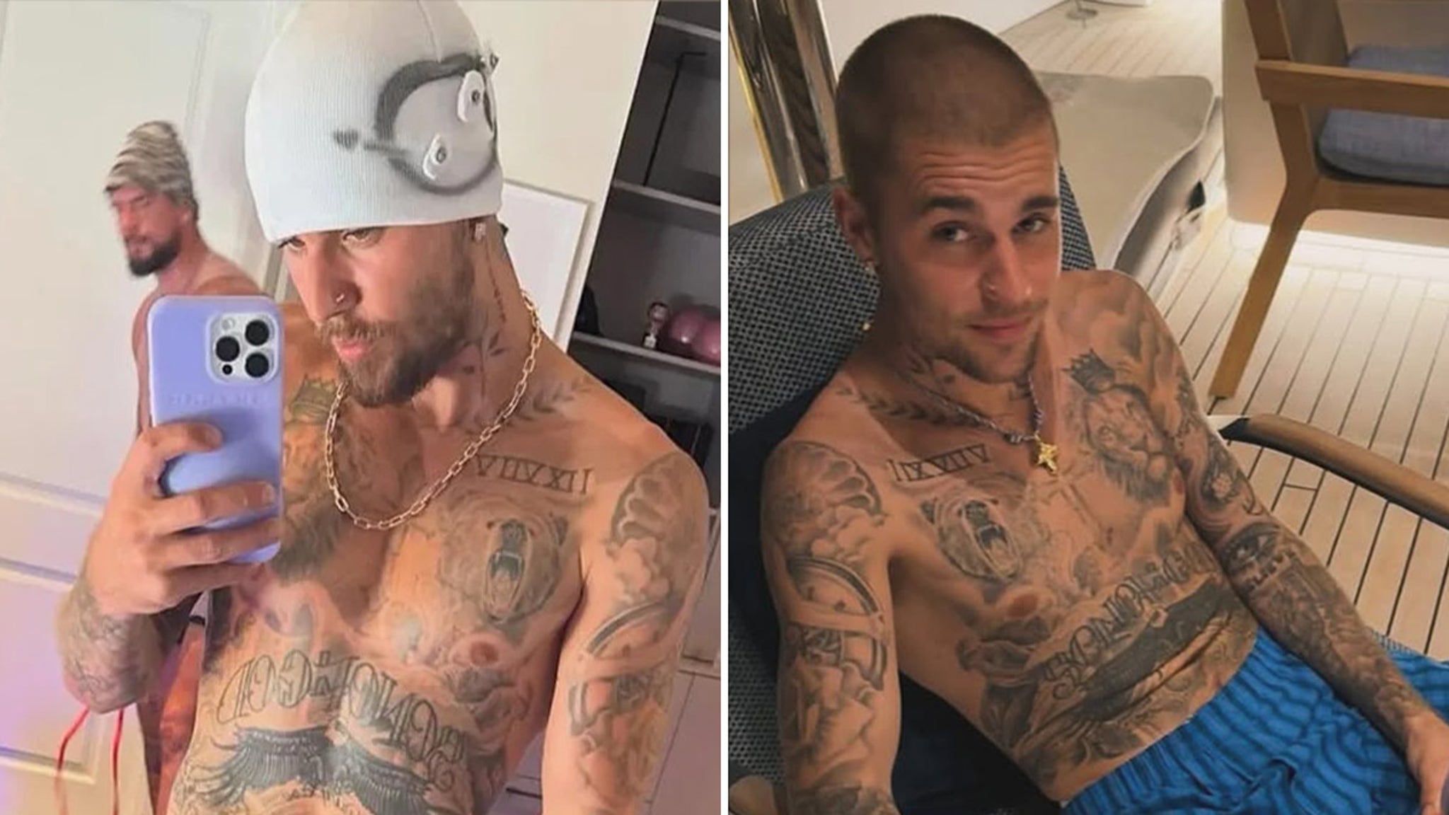 ¡Justin Bieber tomas perfectas sin camisa para celebrar su viernes!
