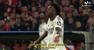 Su compañero de equipo en el Real Madrid, Vinicius Jr, le dijo a Jude Bellingham que se “callara” en una pelea enojada mientras las estrellas se derriten durante la salida de mal humor de la Liga de Campeones.