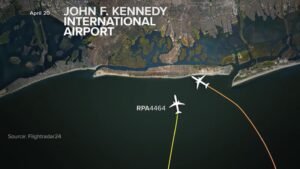 Video Momentos en la cabina después de que los aviones se acercaran peligrosamente al aeropuerto JFK