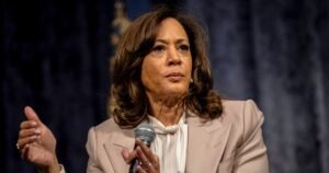 Kamala Harris esperaba culpar a los demócratas ya los republicanos por la política económica quebrada en la cena del partido estatal