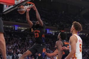 Mitchell Robinson de los Knicks tendrá un impacto en ambos extremos ya que los Hawks no emplean tácticas de faltas.