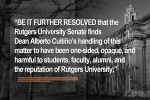 La Facultad de Rutgers se divide por un ponente de inicio desconvidado