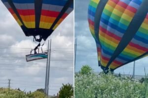 Fuertes vientos envían un globo aerostático hacia un casino de California y derriban una línea eléctrica antes de un aterrizaje notablemente seguro