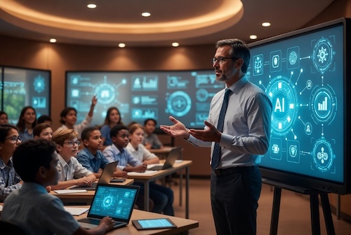 El mejor momento para ser profesor: liderar con IA y tecnología en la era del aprendizaje personalizado Los profesores no deberían temer que la IA y los avances en la tecnología disminuyan su experiencia, sino que la amplifican.